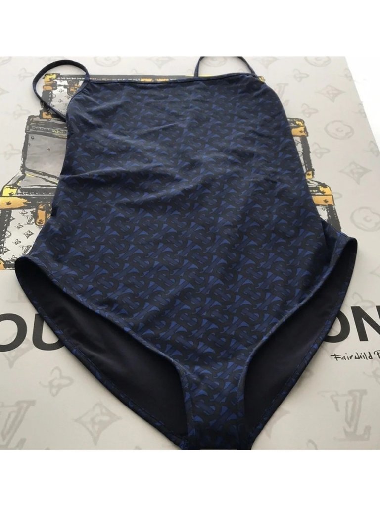 Burberry Navy And Blue Patterned Swimsuit